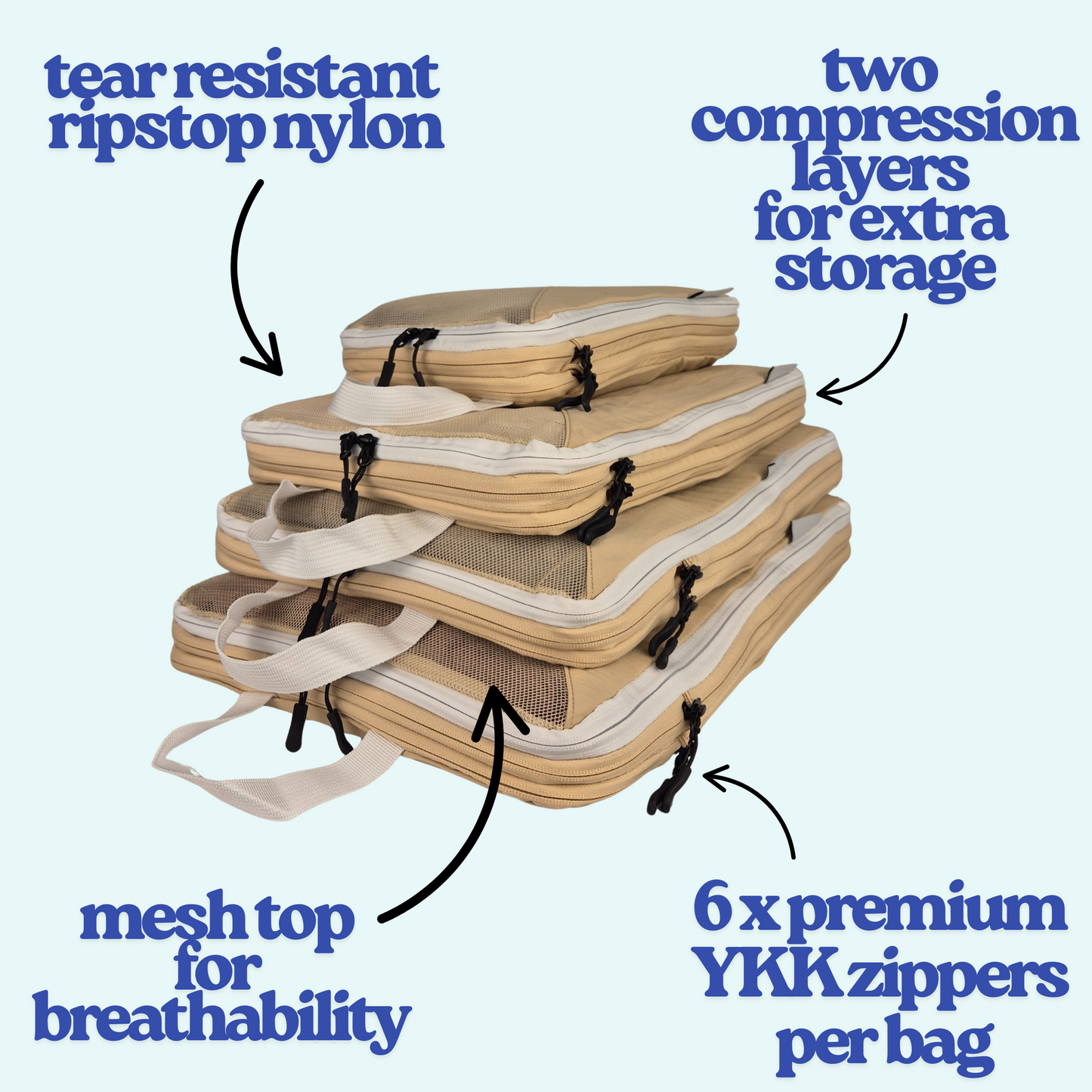 Double Compression Packing Cubes set