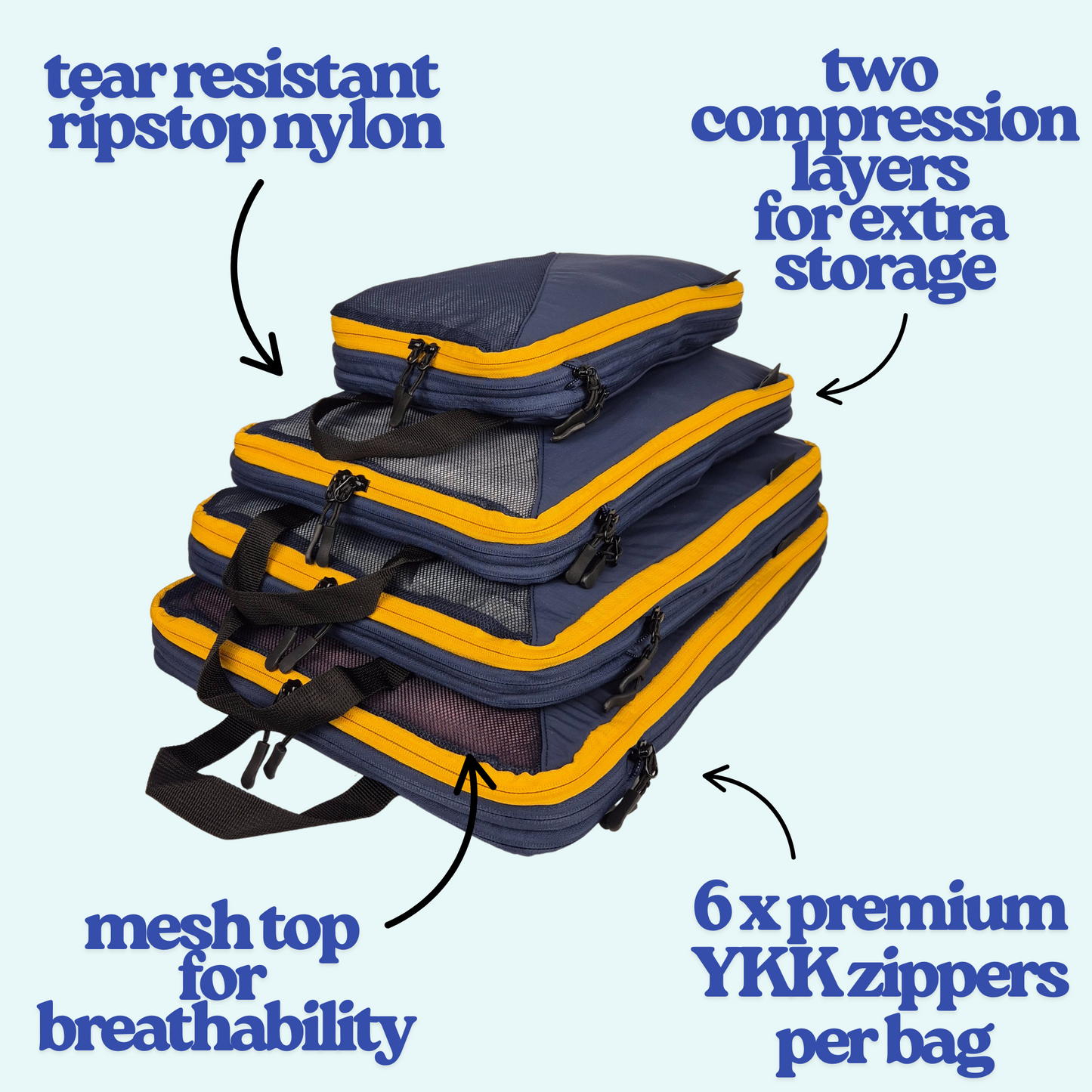 Double Compression Packing Cubes set
