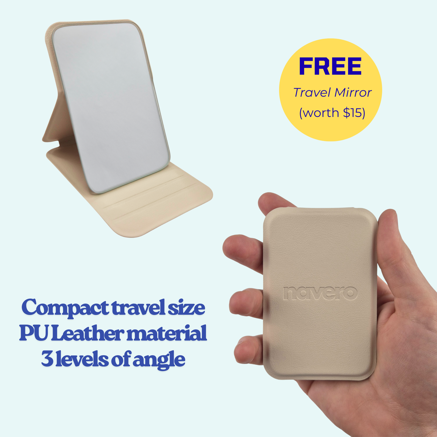 Hanging Toiletry Bag + FREE Travel Mirror