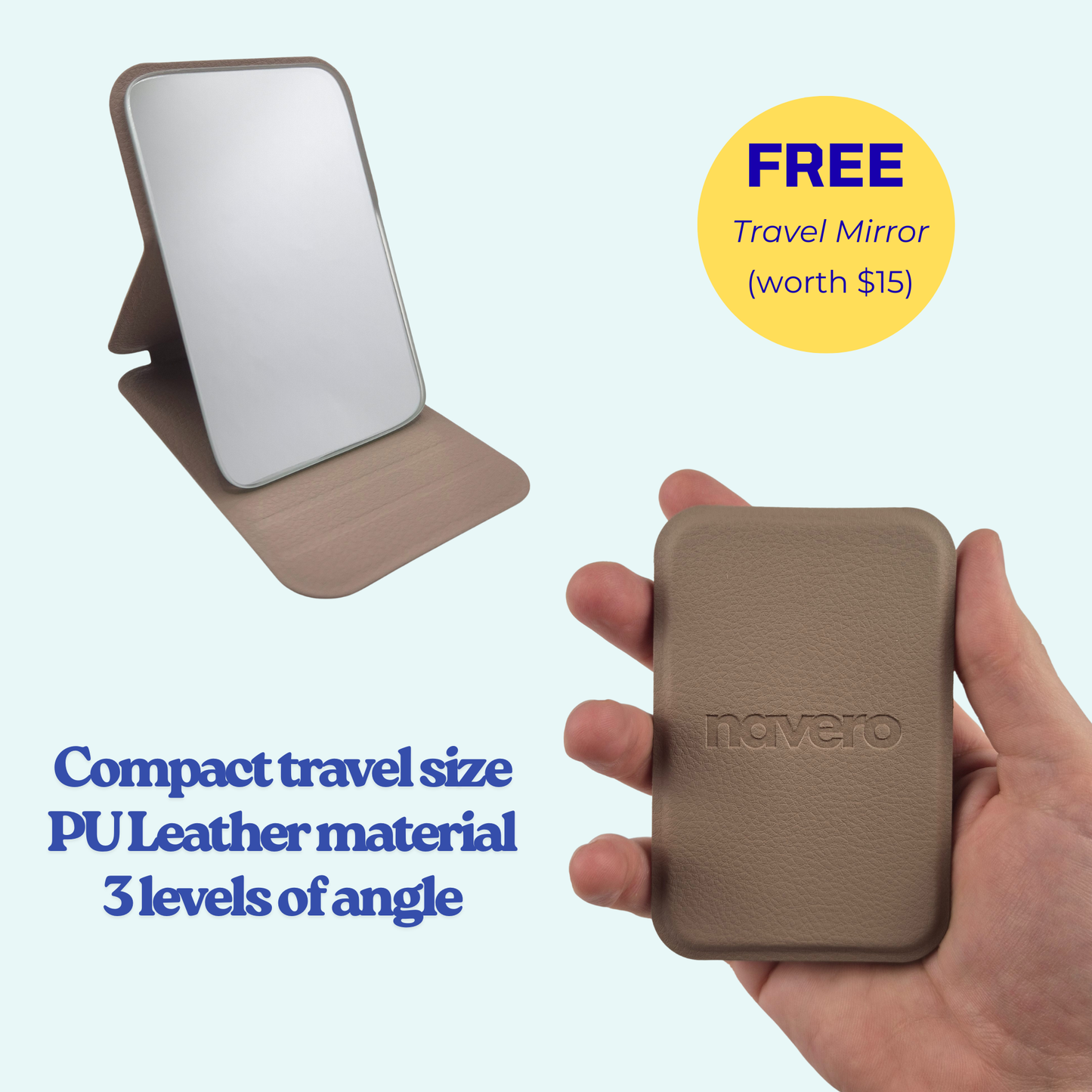 Hanging Toiletry Bag + FREE Travel Mirror