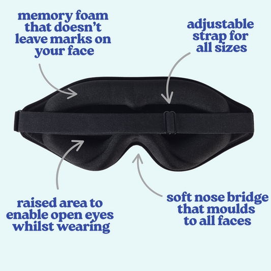 Memory Foam Sleep Mask + FREE Silicone Earplugs