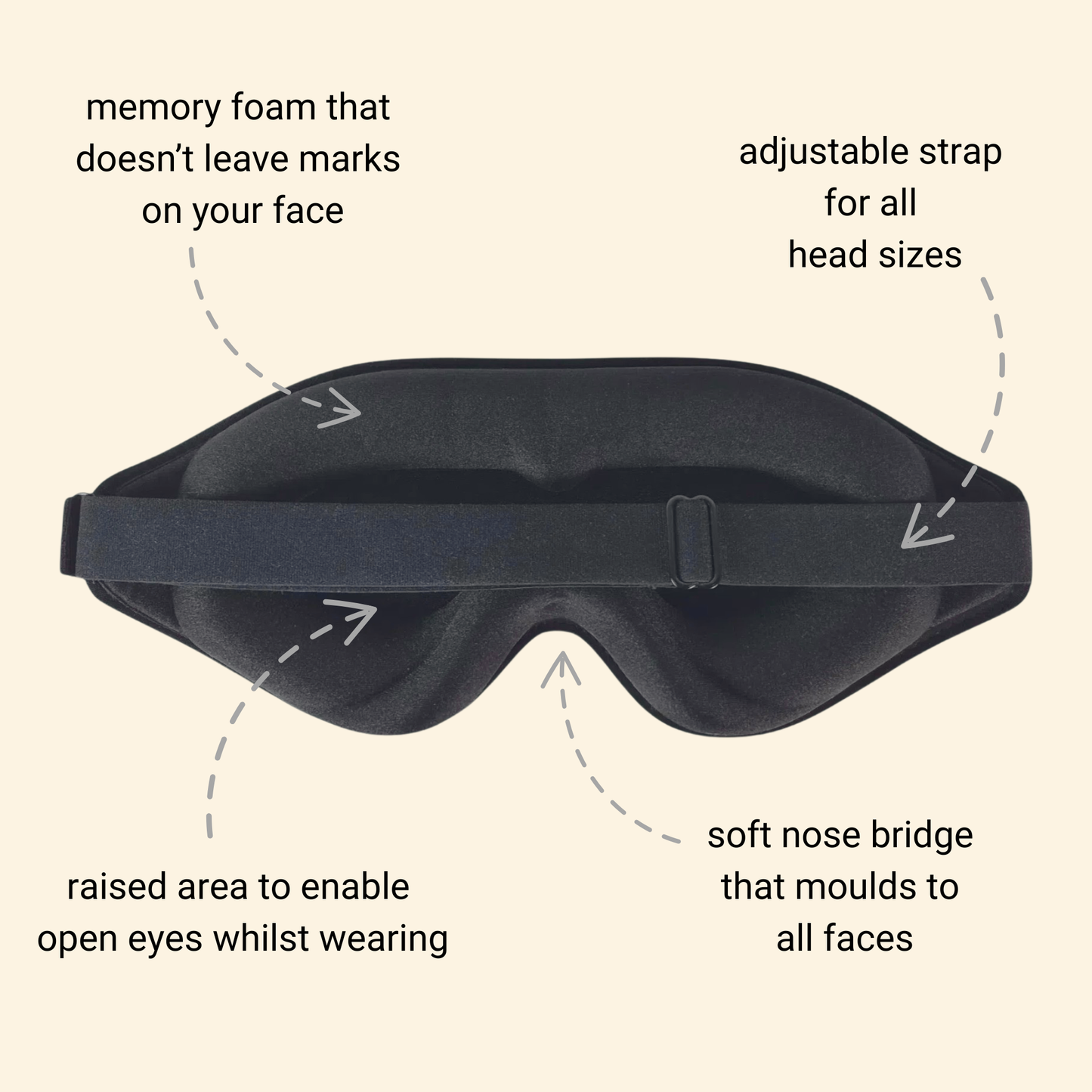 Memory Foam Sleep Mask + FREE Silicone Earplugs