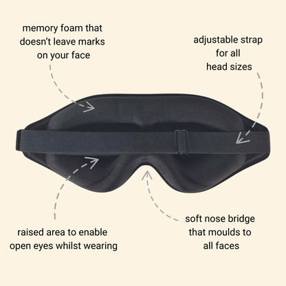 Memory Foam Sleep Mask + FREE Silicone Earplugs