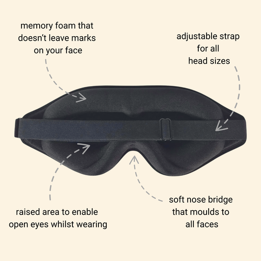 Memory Foam Sleep Mask + FREE Silicone Earplugs