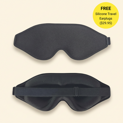 Memory Foam Sleep Mask + FREE Silicone Earplugs.