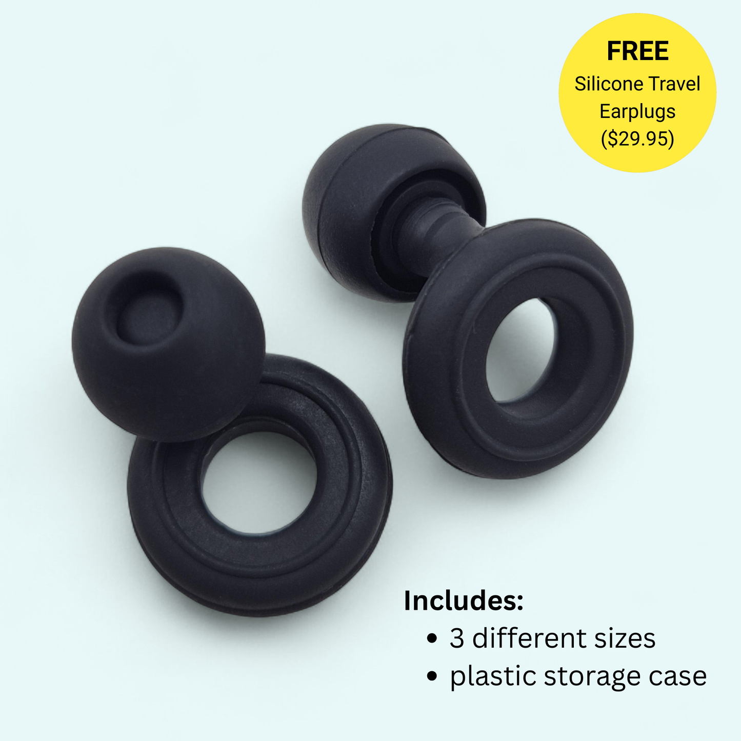 Memory Foam Sleep Mask + FREE Silicone Earplugs