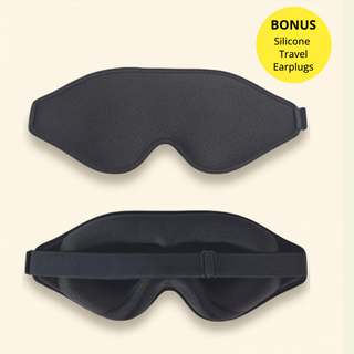 Memory Foam Sleep Mask + FREE Silicone Earplugs